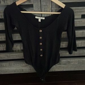 Black button bodysuit